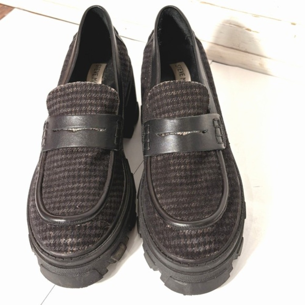 Steve Madden Beth Platform Chunky Loafers Size 11 Plaid Academia Preppy 90s Y2K - Picture 2 of 10